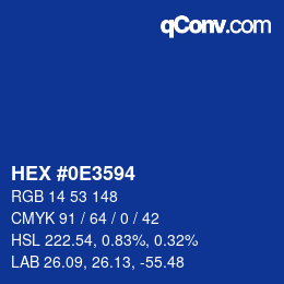 Color code: HEX #0E3594 | qconv.com
