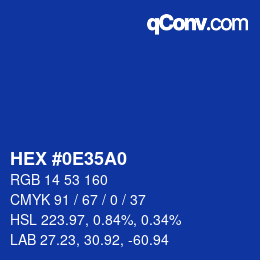 Color code: HEX #0E35A0 | qconv.com