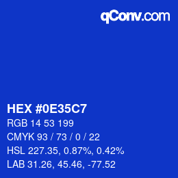 Color code: HEX #0E35C7 | qconv.com