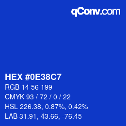 カラーコード: HEX #0E38C7 | qconv.com