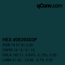 Código de color: HEX #0E393D3F | qconv.com