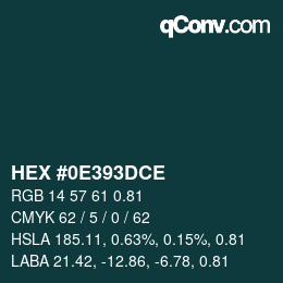 Código de color: HEX #0E393DCE | qconv.com