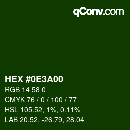 Color code: HEX #0E3A00 | qconv.com