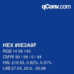 カラーコード: HEX #0E3A8F | qconv.com