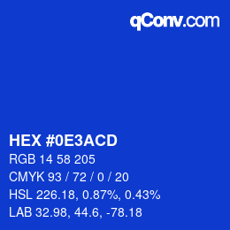 Color code: HEX #0E3ACD | qconv.com