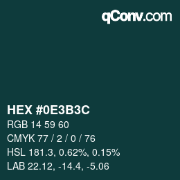 Color code: HEX #0E3B3C | qconv.com