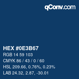 Color code: HEX #0E3B67 | qconv.com