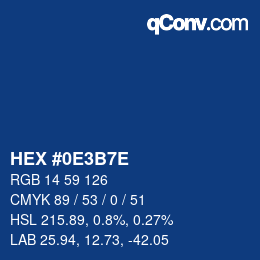 Color code: HEX #0E3B7E | qconv.com