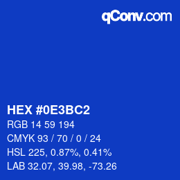 Color code: HEX #0E3BC2 | qconv.com