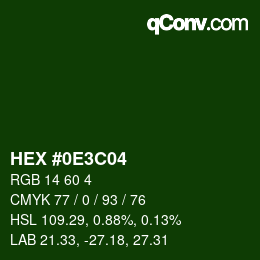 Color code: HEX #0E3C04 | qconv.com
