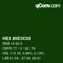 Color code: HEX #0E3C05 | qconv.com