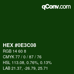 Color code: HEX #0E3C08 | qconv.com