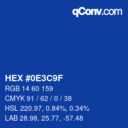 カラーコード: HEX #0E3C9F | qconv.com