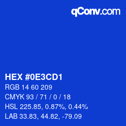 Color code: HEX #0E3CD1 | qconv.com