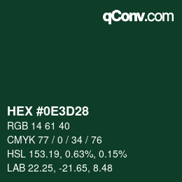 Color code: HEX #0E3D28 | qconv.com