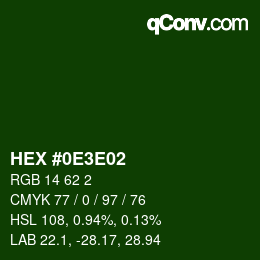 Color code: HEX #0E3E02 | qconv.com