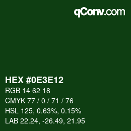Color code: HEX #0E3E12 | qconv.com