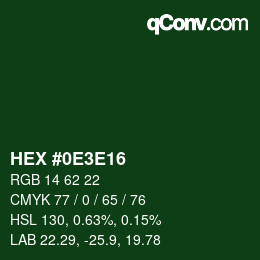 Color code: HEX #0E3E16 | qconv.com
