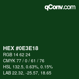 Color code: HEX #0E3E18 | qconv.com