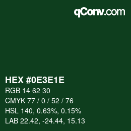 Color code: HEX #0E3E1E | qconv.com