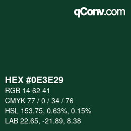Color code: HEX #0E3E29 | qconv.com
