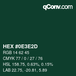 Farbcode: HEX #0E3E2D | qconv.com