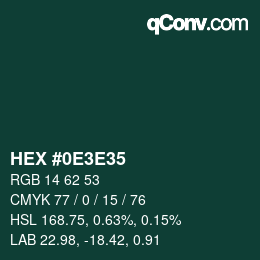 Color code: HEX #0E3E35 | qconv.com