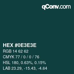 Code couleur: HEX #0E3E3E | qconv.com