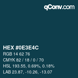 Color code: HEX #0E3E4C | qconv.com