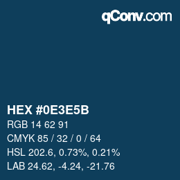 Farbcode: HEX #0E3E5B | qconv.com