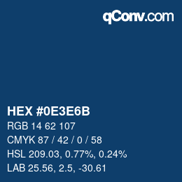 Farbcode: HEX #0E3E6B | qconv.com