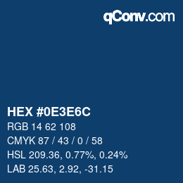 Code couleur: HEX #0E3E6C | qconv.com
