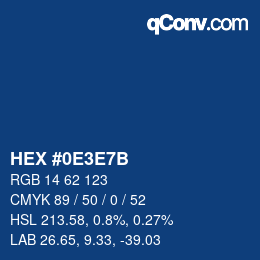 Color code: HEX #0E3E7B | qconv.com