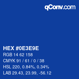Color code: HEX #0E3E9E | qconv.com