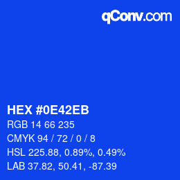 Color code: HEX #0E42EB | qconv.com