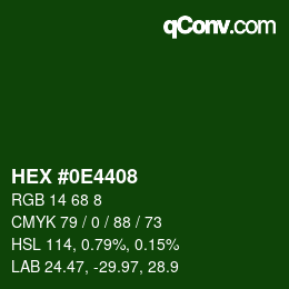 Color code: HEX #0E4408 | qconv.com