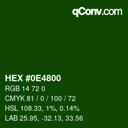 Color code: HEX #0E4800 | qconv.com