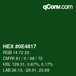 Color code: HEX #0E4817 | qconv.com
