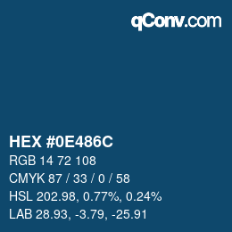 Color code: HEX #0E486C | qconv.com