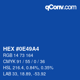 Color code: HEX #0E49A4 | qconv.com