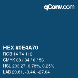 Color code: HEX #0E4A70 | qconv.com