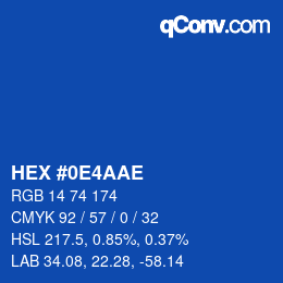 Color code: HEX #0E4AAE | qconv.com