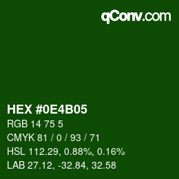 Color code: HEX #0E4B05 | qconv.com