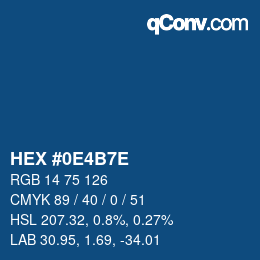 Color code: HEX #0E4B7E | qconv.com