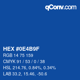 Color code: HEX #0E4B9F | qconv.com