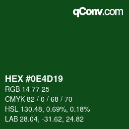Color code: HEX #0E4D19 | qconv.com