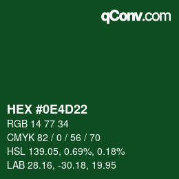 Farbcode: HEX #0E4D22 | qconv.com