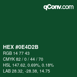 Color code: HEX #0E4D2B | qconv.com