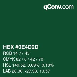 Color code: HEX #0E4D2D | qconv.com