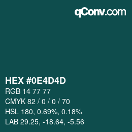 Color code: HEX #0E4D4D | qconv.com